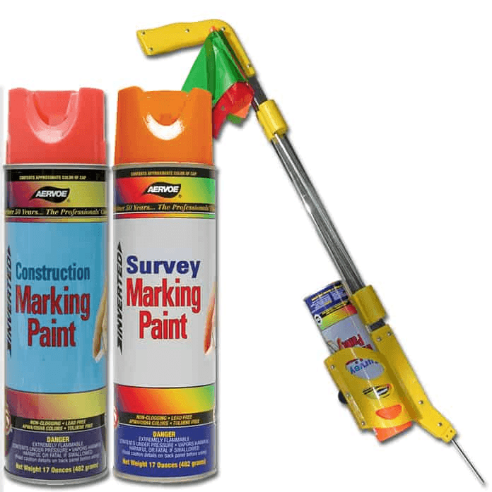 Aervoe Survey Marking Paint Inverted Tip (12 Cans per 1 Case) - One MC Solutions