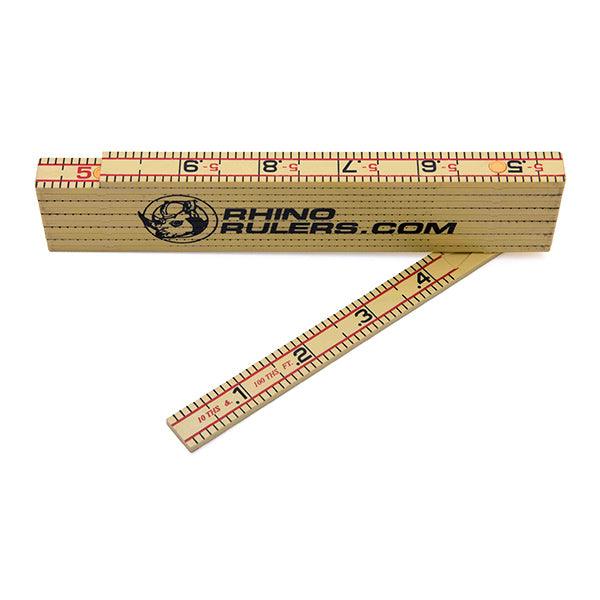 6FT Rhino Engineer's Folding Ruler 10ths & Inches - Surveyor's Ruler ...