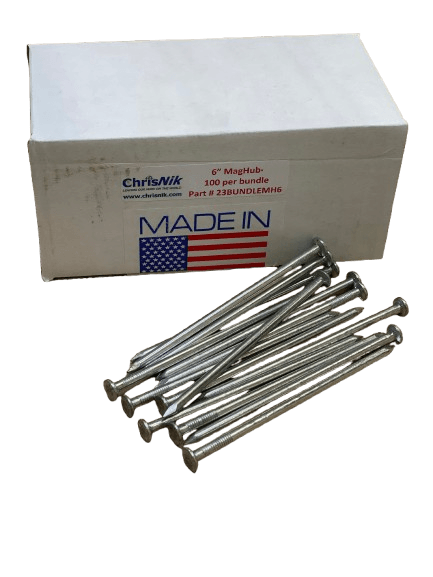 ChrisNik 6" MAG HUB Nails - 1 Box - 100 per Box (23BUNDLEMH6) - One MC Solutions