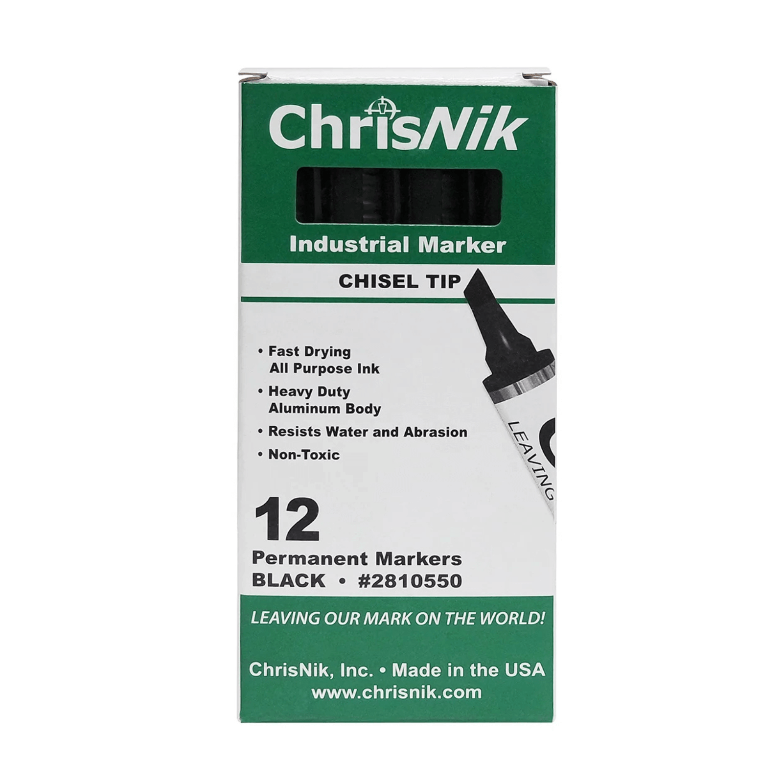 ChrisNik Markers Black Industrial Permanent Markers - 12 Box - 2810550