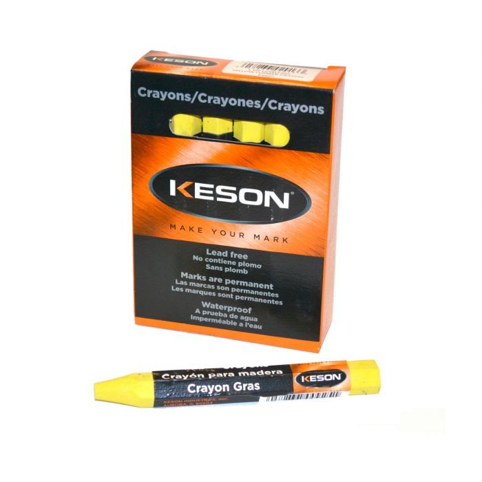 Keson Lumber Wood Crayons - Yellow - (Pack of 12)