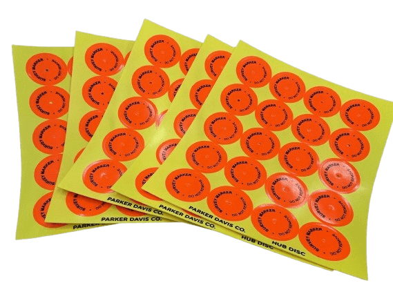Parker Davis Hub Disc Survey Markers (100 markers - 5 sheets of 20) - One MC Solutions