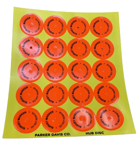 Parker Davis Hub Disc Survey Markers (100 markers - 5 sheets of 20) - One MC Solutions